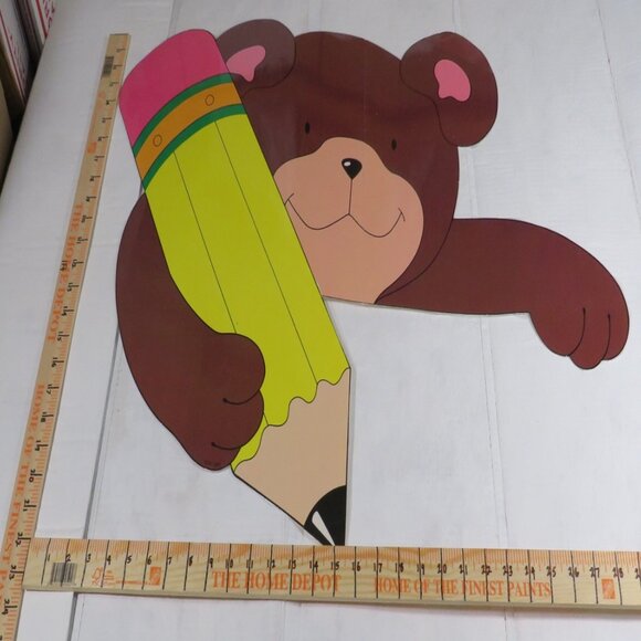 Teddy Bear Giant Door Corner Poster LAMINATED (3) Bears + Community Helper Hats - Picture 2 of 11